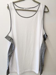 Coofandy Men’s Gray/White Tank Top Shirt XXL