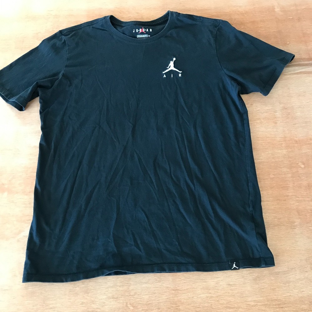 Jordan Air Standard Fit Shirt Men L Black Logo Short Sleeve Athleisure Sports
