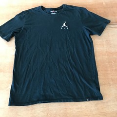 Jordan Air Standard Fit Shirt Men L Black Logo Short Sleeve Athleisure Sports
