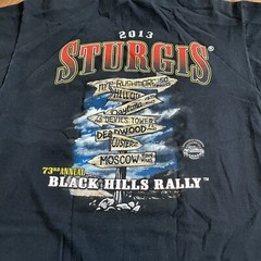 Biker Lone Wolf Rider Black Tshirt Men Large Sturgis Motorcycle Bike Rally Tee