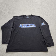 Vintage Mecca Shirt Mens XL Black Spell Out Logo Long Sleeve Hip Hop 90s Read