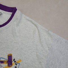 Vintage Fruit Of The Loom Shirt XL Gray Purple Cuff 90s USA Hair Stylist Barber