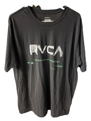 RVCA Sport Men’s Performance Workout Athletic Tee X-Large Black Short Sleeve