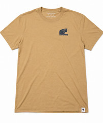 Free Planet Men’s Brown T Shirt Small 100% Cotton Short Sleeve Crew Neck Casual