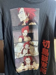 Unisex My hero academia Kirishima red riot panel graphic anime Short Sleeve tee
