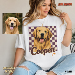 Pet Portrait Tee Custom Dog-Mom Cat-Mom 90s Bootleg Photo Print Gift, S to 3XL