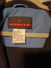 Vintage Kemper Ski Snowboard Jacket Blue Waterproof Nylon Fleece Lined Size 16