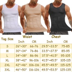 Men Slimming Body Shaper Vest Chest Compression Moobs T-Shirt Tank Top Workout