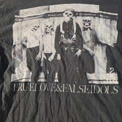 Vintage True Love & False Idols Skeleton Band Graphic T-Shirt Men L Faded Black