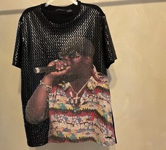 Sean John Mens Hiphop rapper Notorious B.I.G Casual Black Graphic T-Shirt|SZ:L