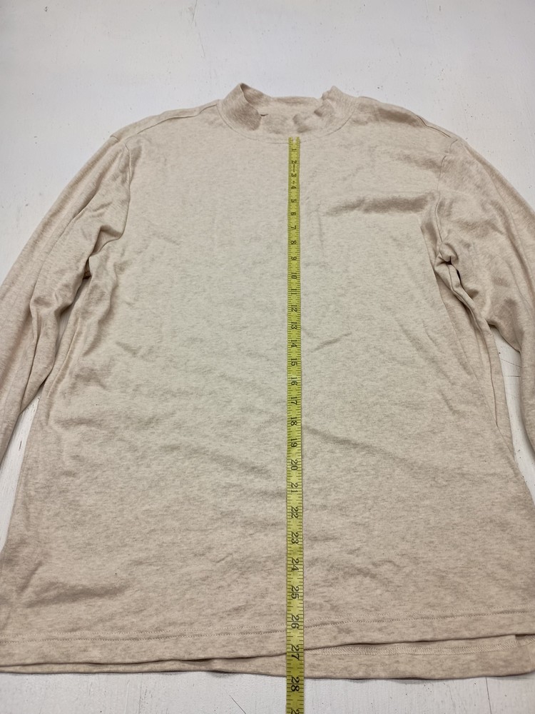 John Ashford Tan Mock Neck Shirt Long Sleeves XL Long Sleeve