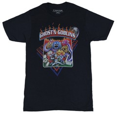 Ghost ‘N Goblins Adult New T-Shirt – Classic Cabinet Artwork Pic
