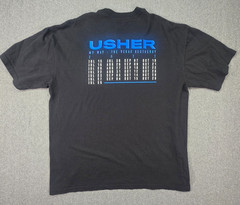 USHER The Vegas Residency 2022 T-Shirt Sz XL Black Double-Sided Concert R&B