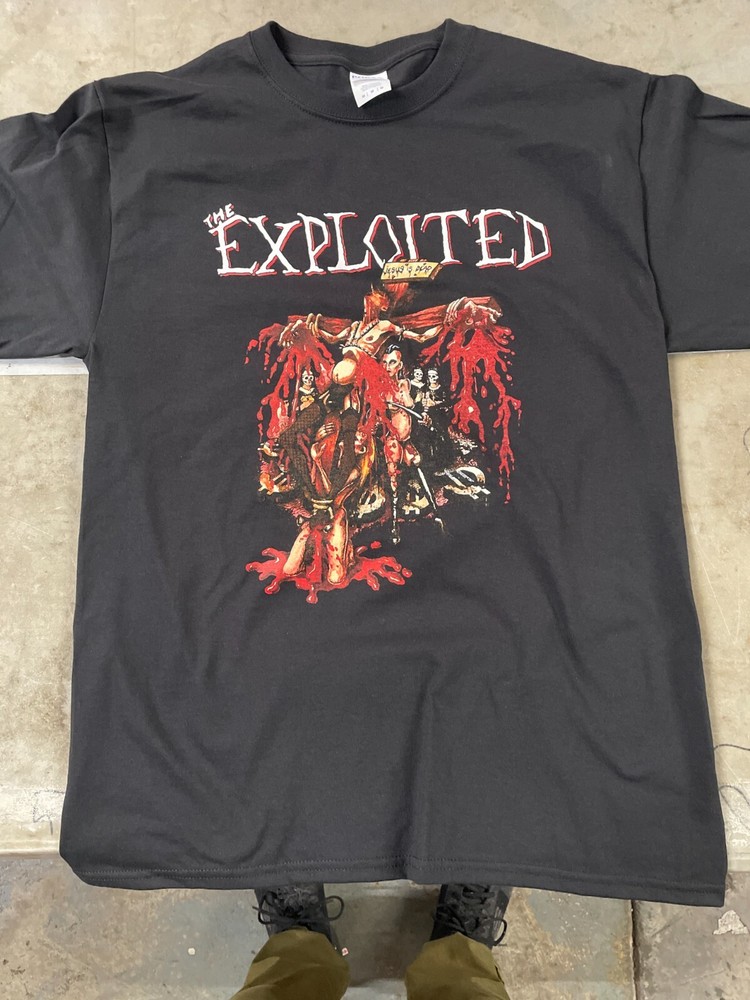 the EXPLOITED Jesus is dead shirt punk hardcore slayer discharge adicts JFA GBH