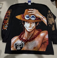 One Piece Ace Bootleg Long Sleeve Shirt Anime Streetwear Graphic Tee