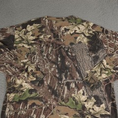 Vintage Mossy Oak Camo Shirt Mens Large Brown Long Sleeve Pocket Hunting USA 90s