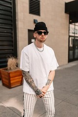 Mens Drop Shoulder T-Shirt Relaxed Fit Men’s Premium Soft Cotton Tee