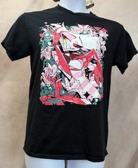 Hazbin Hotel Pink/White/Green Angel Black Unisex T-Shirt Size M
