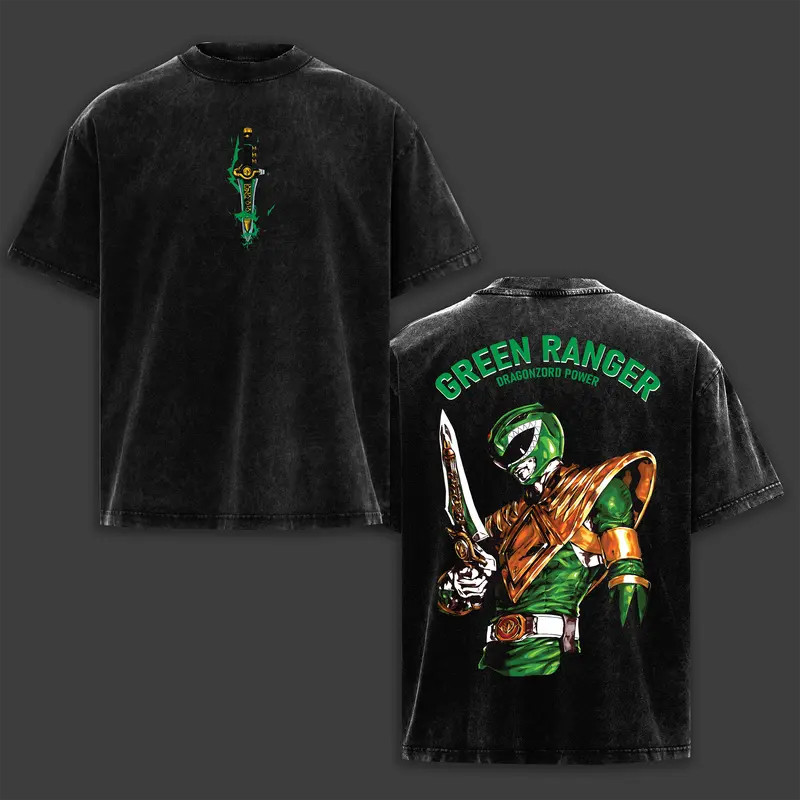 Green Ranger Power Rangers Vintage Graphic T-Shirt Retro Tee