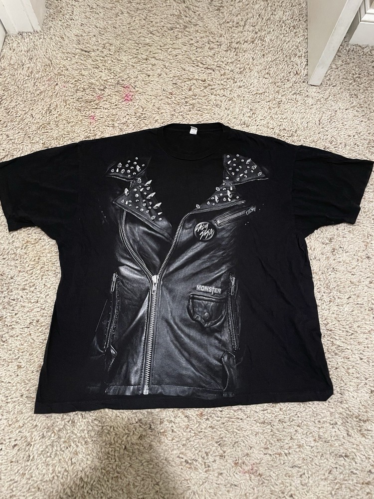 Vintage Lady Gaga Born This Way Shirt, Size 2XL, Black, Leather Jacket