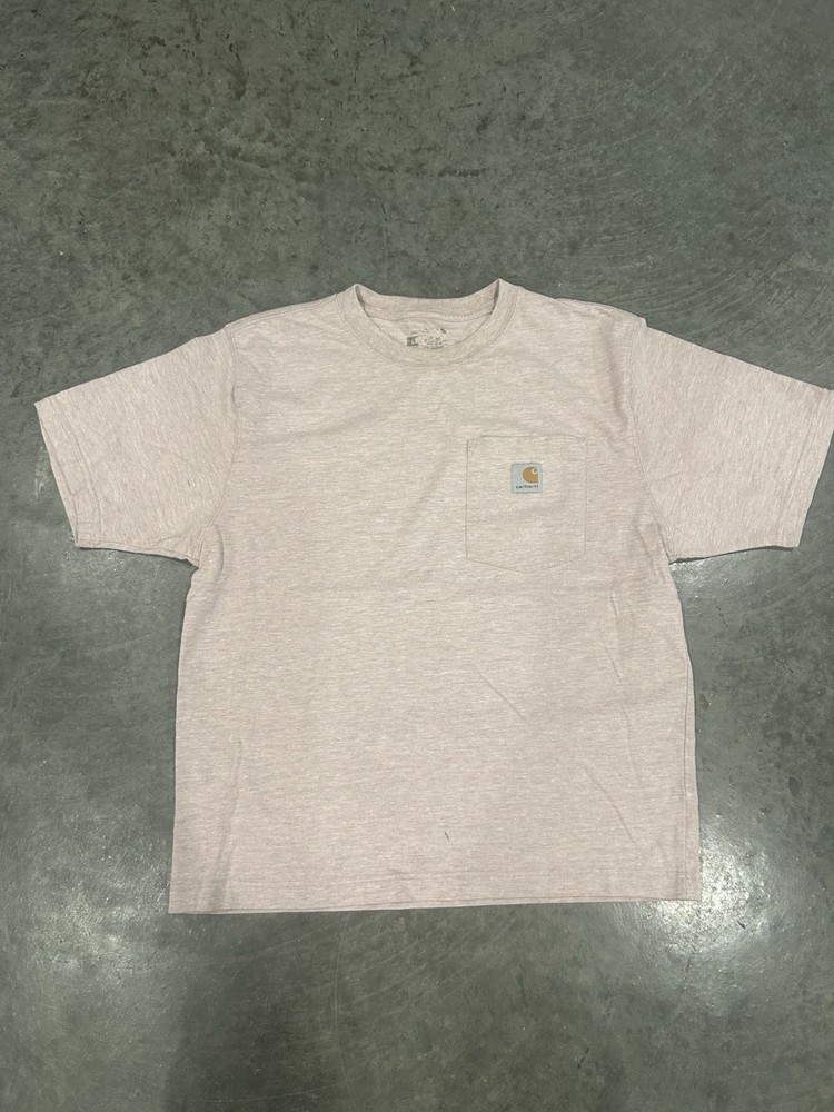 Carhartt Men’s Gray Logo Pocket Crew Neck Short Sleeve Cotton T-Shirt Regular