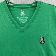 New Psycho Bunny Shirt Mens Large Green Classic Logo Top V Neck Preppy Tee B27