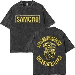 Sons Of Anarchy T-Shirts Washed Cotton SAMCRO Tees Unisex T-Shirts
