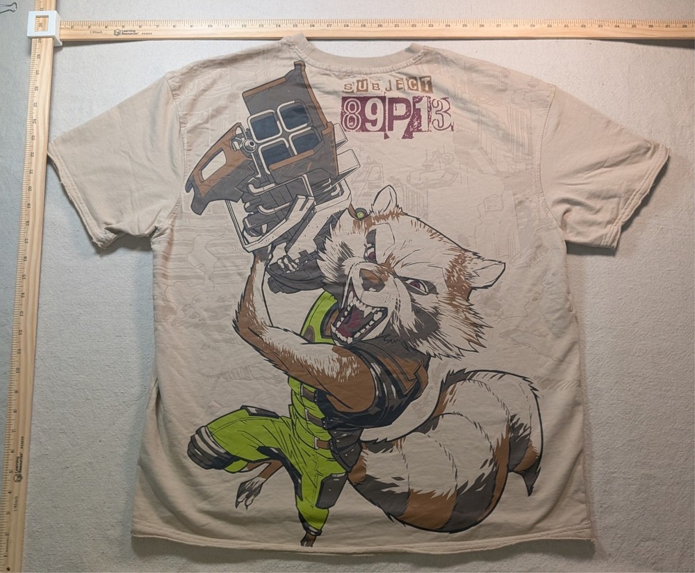 Rocket Raccoon Guardians of The Galaxy Men’s T-Shirt Size XL