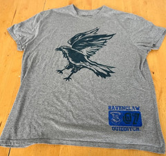 HARRY POTTER ~ RAVENCLAW ~ QUIDDITCH HOGWARTS 07 GRAY T-SHIRT ~ SIZE XL