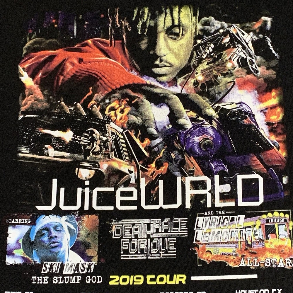 Juice WRLD Adult S Death Race For Love 999 Tour T 2019 Ski Mask Lyrical Lemonade