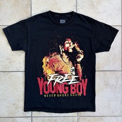 NBA Youngboy T Shirt Size Medium Black Graphic Short Sleeve Hip Hop Rap Tee