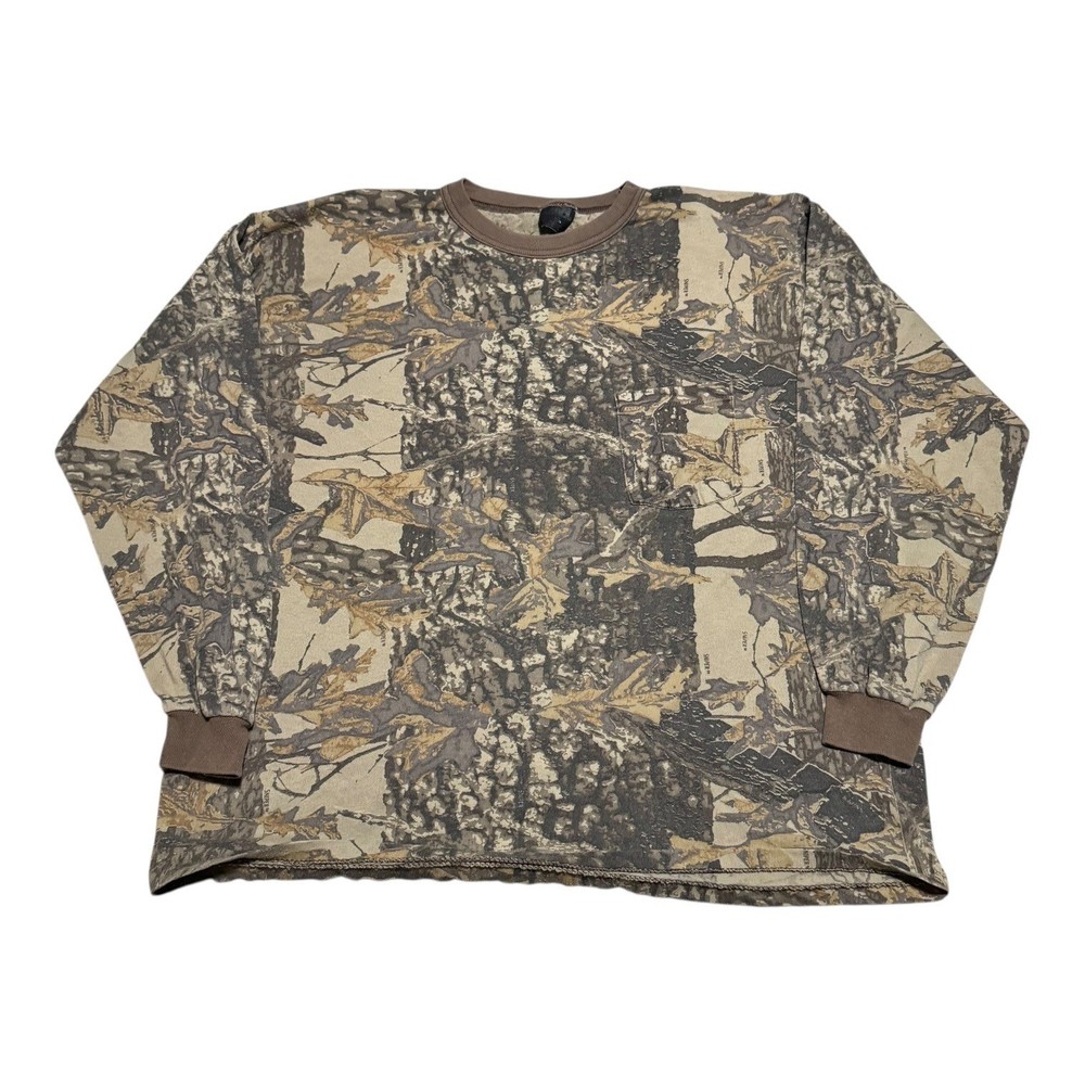 Vintage Ace Sportswear Camouflage Camo Long Sleeve Shirt Men’s Boxy Medium