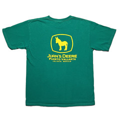 Vintage Juans Deere Parody T Shirt L Green Puerto Vallarta Mexico Funny Novelty