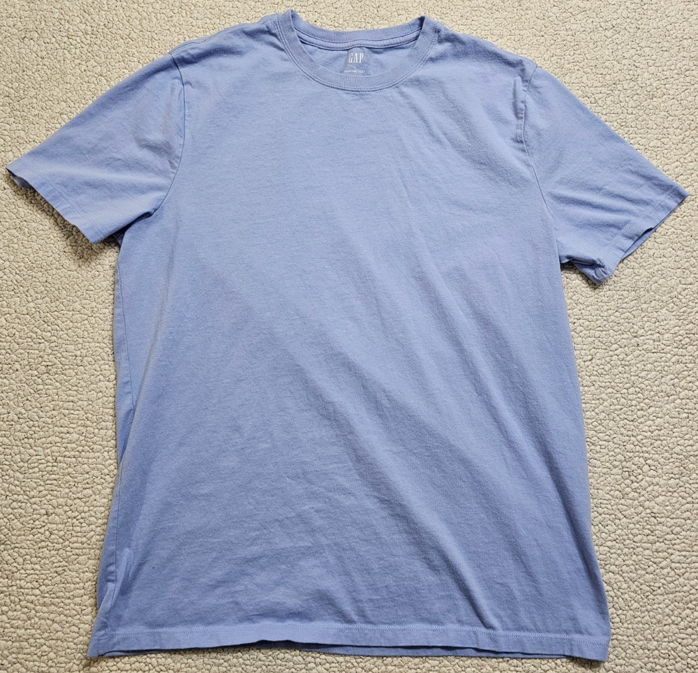 Gap Shirt Men’s Large Light Blue Short Sleeve Crew Blank Light Weight Used Good
