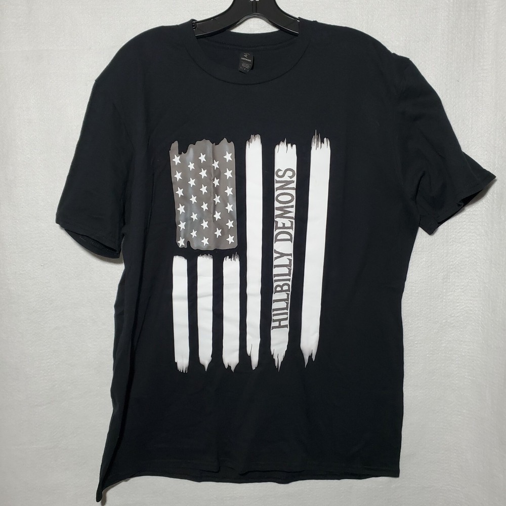 Hillbilly Demons Shirt American Flag black size Large
