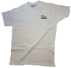 LGBTQ Pride T-Shirts Embroidered LGBT Gay Rainbow Bar USA Shirt Second Irregular