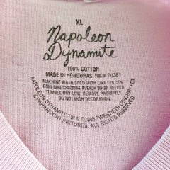 Napolean Dynamite Rare 2005 I Heart Napoleon Pink T-Shirt Y2K Unisex XL