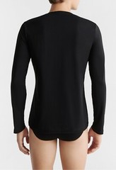 Nero Perla Men’s Long-sleeved granddad-neck top in stretch jersey