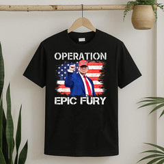 Operation Epic Fury Trump American Flag T-Shirt Unisex