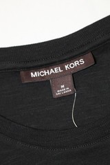 Michael Kors Mens Textured Fabric Crew Neck Short Sleeve T Shirt Black M Embroid