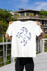 Tee Shirt Prancing Horse Ferrari T-shirt Formula 1 Unisex White Chinoiserie Gift