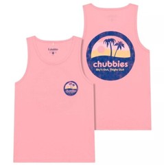 Chubbies Men’s Sky’s out Thigh’s out Graphic Tank Top T-Shirt Coral NEW $30