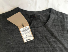 NWT $99 Massimo Dutti Wool lyocell blend Tee Shirt in Dark Gray Men’s Size M