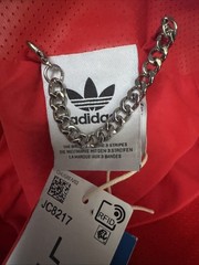 ADIDAS Originals MENS FAUX LEATHER Baseball Jersey Scarlet Red SIZE LARGE