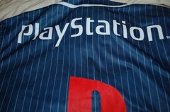 Sony PlayStation Kanji Baseball Jersey Official License Navy Pinstripe XL