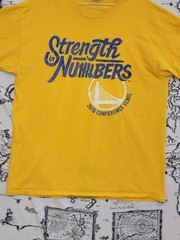 Jerzees Hi-Densi-T Men’s Yellow “Strength in Numbers” T-Shirt Size TG