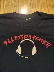 Vintage 90s 911 Dispatcher Shirt Unisex Large Black Emergency Services Quote