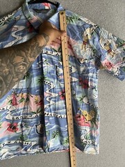 VTG Le Tigre Shirt Mens Medium Hawaiian Tropical Beach Resort Coastal