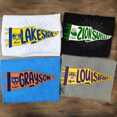 Custom Mascot Pennants Flag, School Spirit Mascot, School Team Name T-Shirt