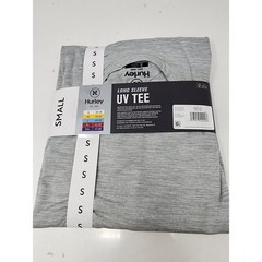 Hurley Mens Regular Fit Long Sleeve UV Tee Grey Poly Blend Athletic Size Small